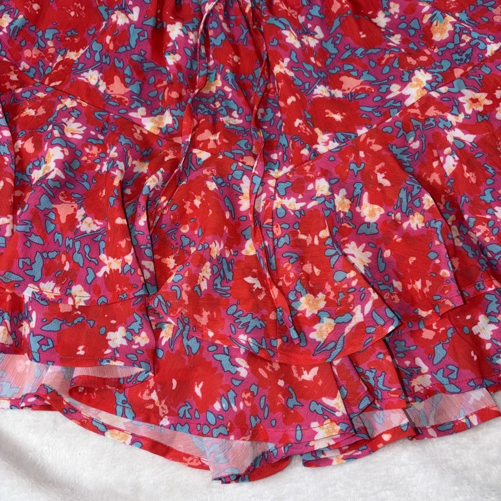 SimpleFun Floral Skort Boho Flowy Coastal Cowgirl Butterfly Hem Coachella Beach - Picture 2 of 8